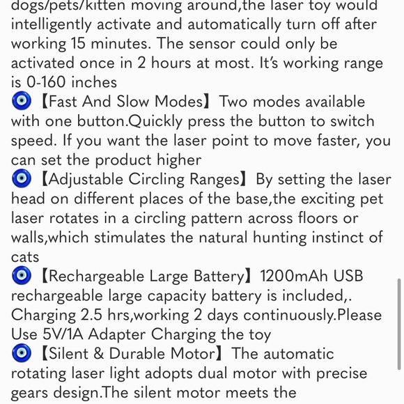 Rechargeable Motion Activated Cat Laser Toy Automatic, Interactive Cat Toys - Picture 7 of 7